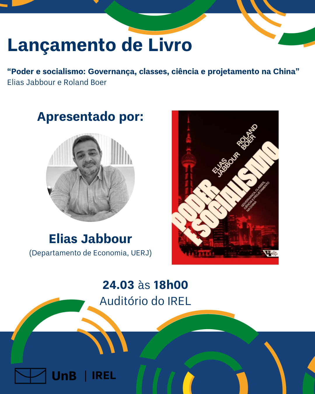 Convite Lançamento Livro Poder e Socialismo no IREL 24/03 18h